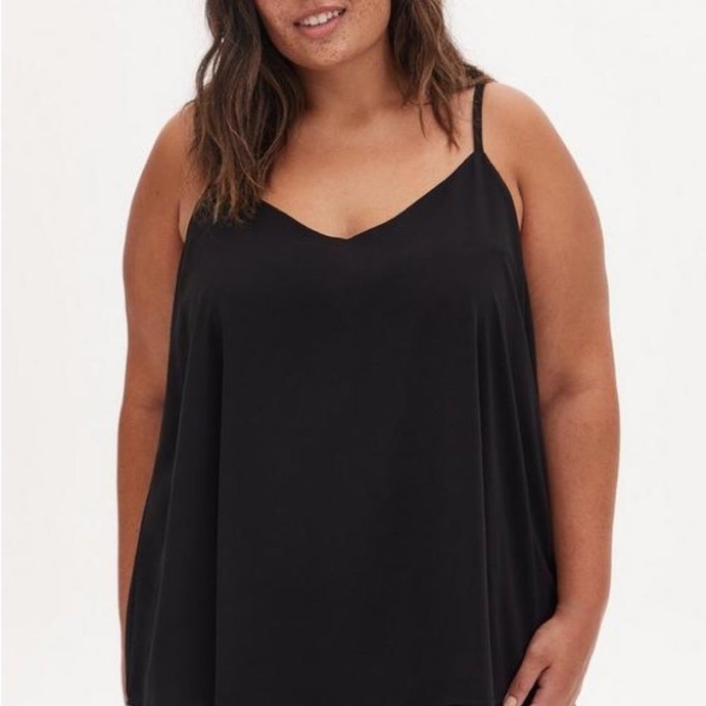 Women’s Torrid 2 Black Sophie Chiffon Double Layer Cami 2X 2XL XXL 18 20